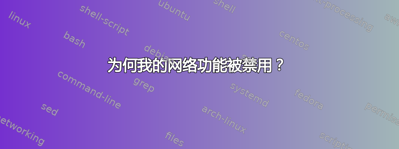 为何我的网络功能被禁用？