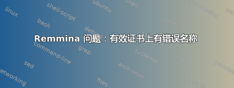 Remmina 问题：有效证书上有错误名称