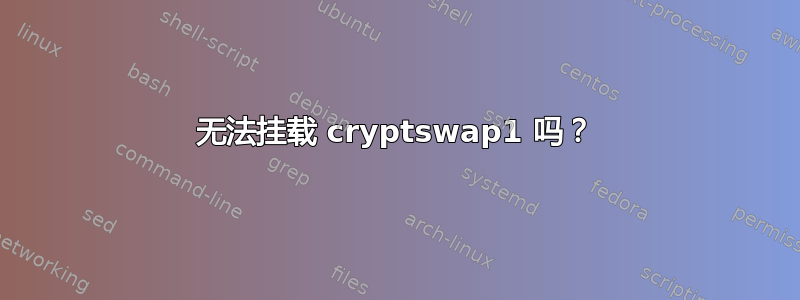 无法挂载 cryptswap1 吗？