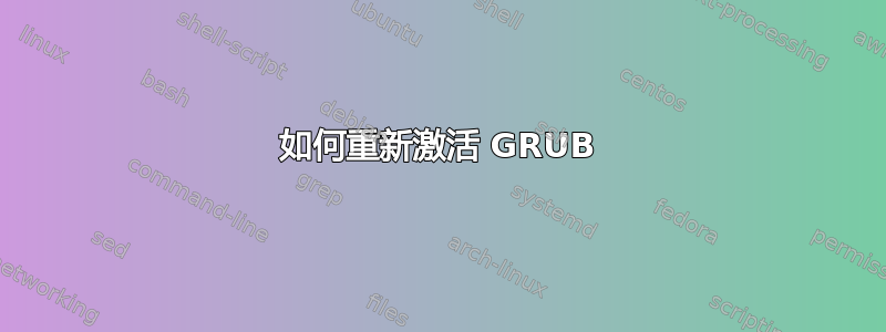 如何重新激活 GRUB