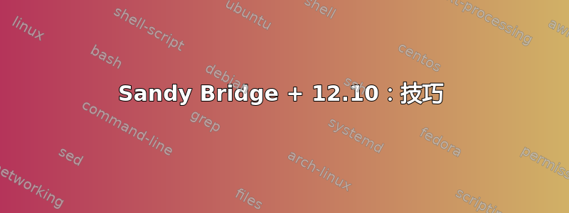 Sandy Bridge + 12.10：技巧