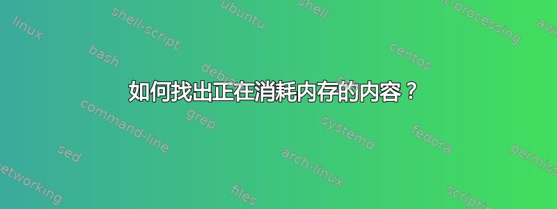 如何找出正在消耗内存的内容？