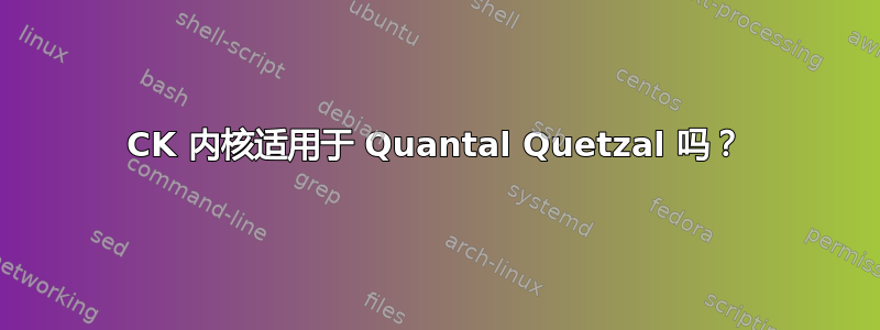 CK 内核适用于 Quantal Quetzal 吗？