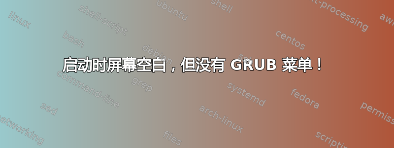 启动时屏幕空白，但没有 GRUB 菜单！