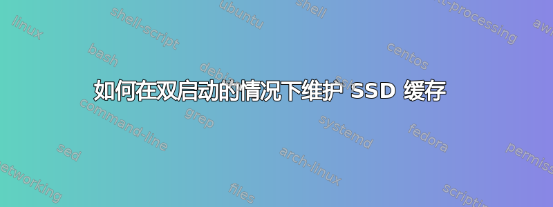 如何在双启动的情况下维护 SSD 缓存 