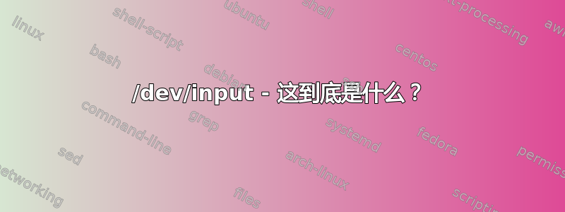 /dev/input - 这到底是什么？