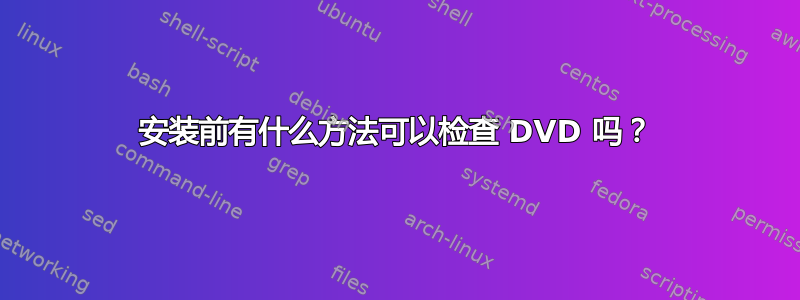 安装前有什么方法可以检查 DVD 吗？