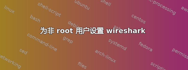 为非 root 用户设置 wireshark