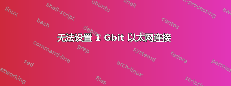 无法设置 1 Gbit 以太网连接