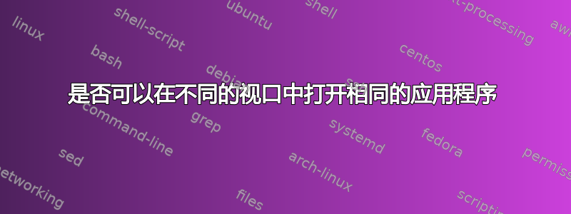 是否可以在不同的视口中打开相同的应用程序