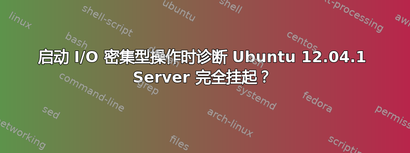 启动 I/O 密集型操作时诊断 Ubuntu 12.04.1 Server 完全挂起？