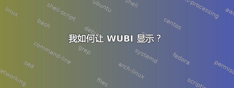 我如何让 WUBI 显示？