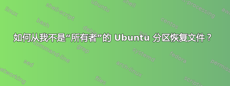 如何从我不是“所有者”的 Ubuntu 分区恢复文件？