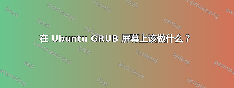 在 Ubuntu GRUB 屏幕上该做什么？