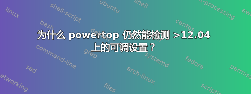 为什么 powertop 仍然能检测 >12.04 上的可调设置？