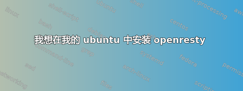 我想在我的 ubuntu 中安装 openresty