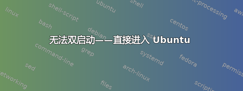 无法双启动——直接进入 Ubuntu