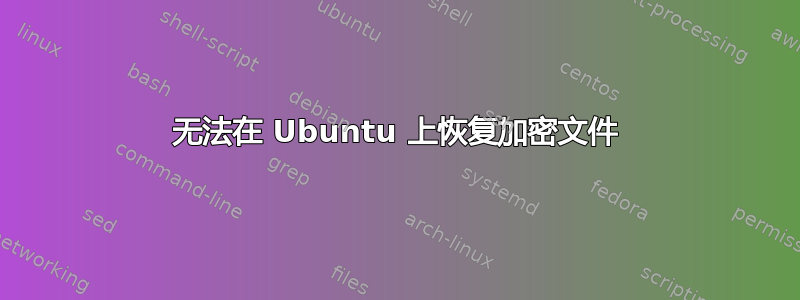 无法在 Ubuntu 上恢复加密文件