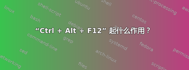 “Ctrl + Alt + F12” 起什么作用？