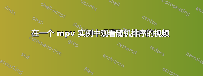 在一个 mpv 实例中观看随机排序的视频