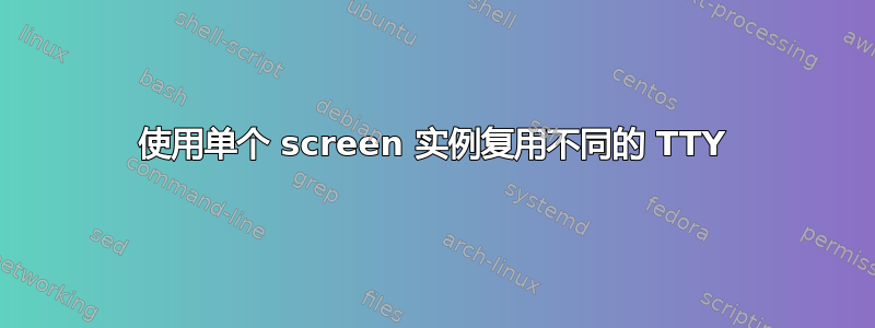 使用单个 screen 实例复用不同的 TTY