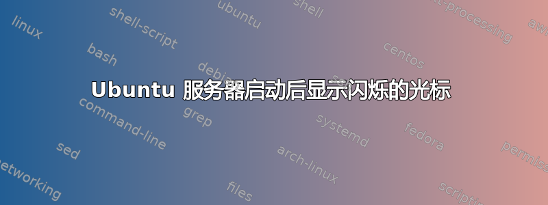 Ubuntu 服务器启动后显示闪烁的光标