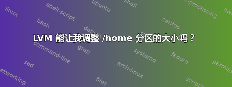 LVM 能让我调整 /home 分区的大小吗？