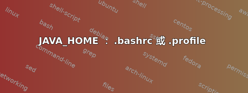 JAVA_HOME ： .bashrc 或 .profile