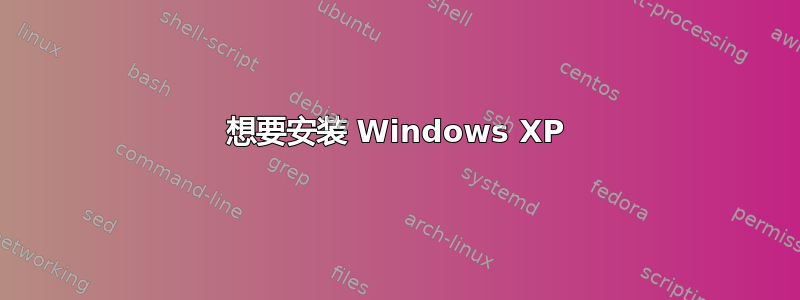 想要安装 Windows XP