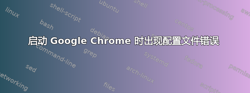 启动 Google Chrome 时出现配置文件错误