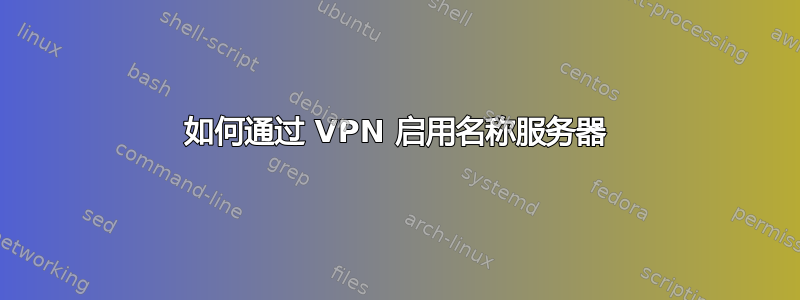 如何通过 VPN 启用名称服务器