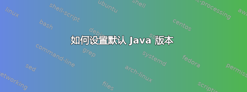 如何设置默认 Java 版本