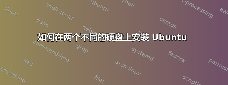 如何在两个不同的硬盘上安装 Ubuntu