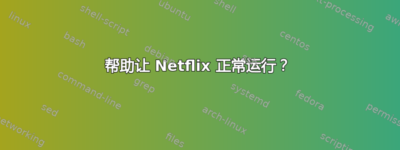 帮助让 Netflix 正常运行？