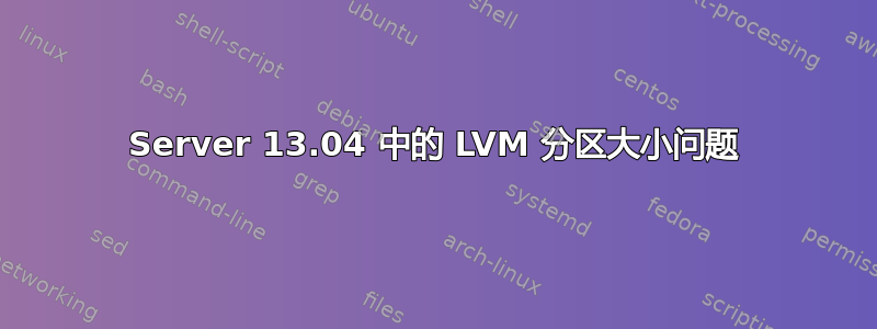 Server 13.04 中的 LVM 分区大小问题