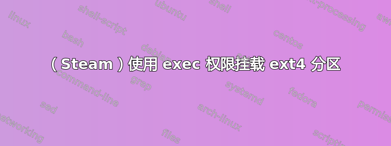 （Steam）使用 exec 权限挂载 ext4 分区