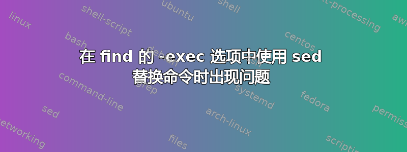 在 find 的 -exec 选项中使用 sed 替换命令时出现问题