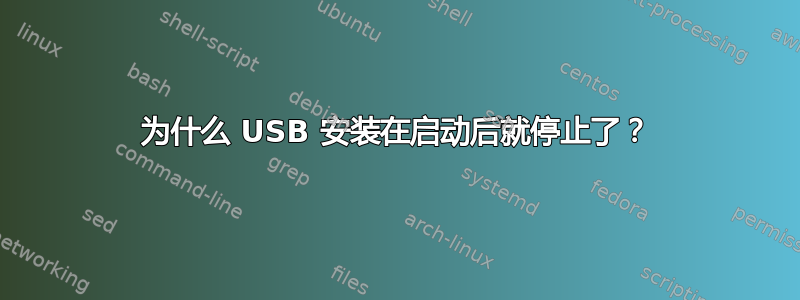 为什么 USB 安装在启动后就停止了？