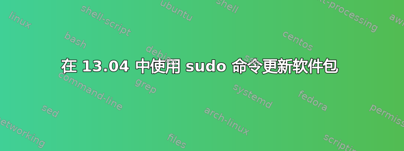 在 13.04 中使用 sudo 命令更新软件包