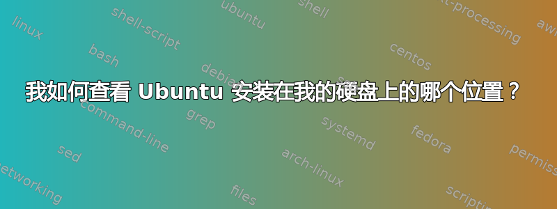 我如何查看 Ubuntu 安装在我的硬盘上的哪个位置？