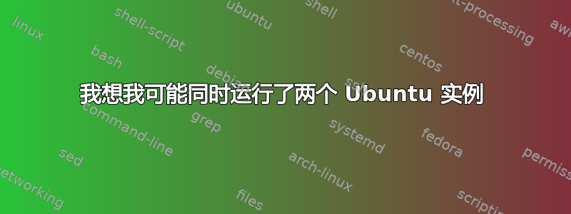 我想我可能同时运行了两个 Ubuntu 实例