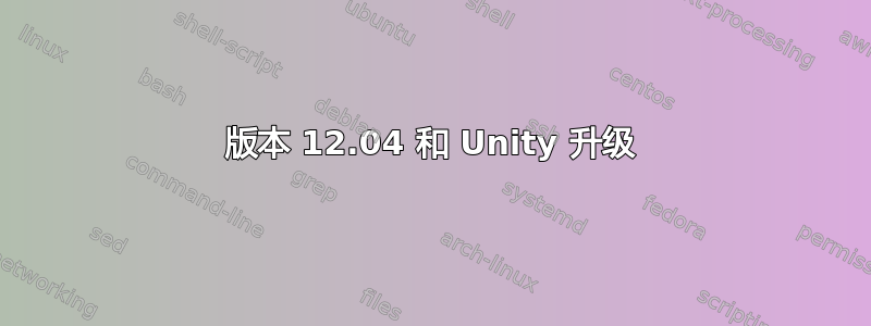 版本 12.04 和 Unity 升级