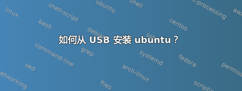 如何从 USB 安装 ubuntu？