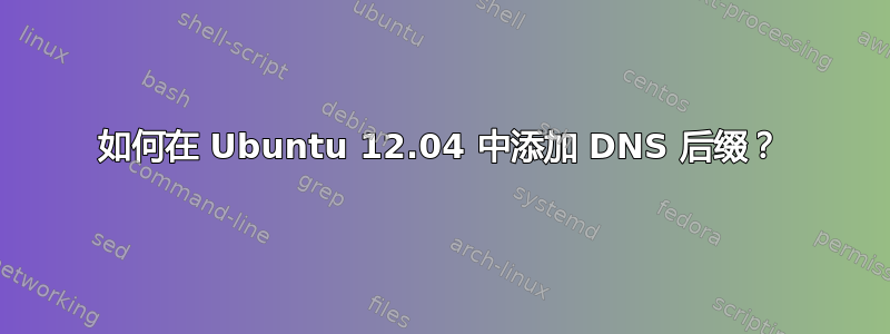 如何在 Ubuntu 12.04 中添加 DNS 后缀？