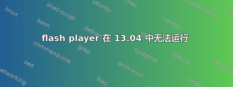 flash player 在 13.04 中无法运行