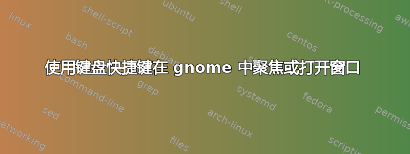 使用键盘快捷键在 gnome 中聚焦或打开窗口