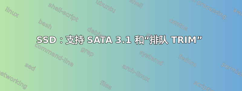 SSD：支持 SATA 3.1 和“排队 TRIM”