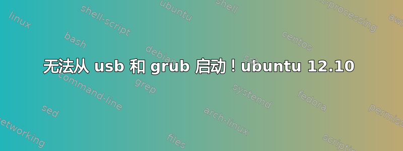 无法从 usb 和 grub 启动！ubuntu 12.10