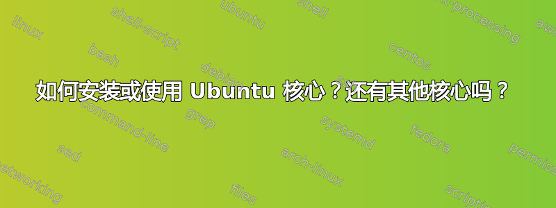 如何安装或使用 Ubuntu 核心？还有其他核心吗？