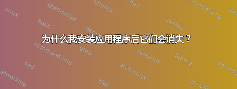 为什么我安装应用程序后它们会消失？